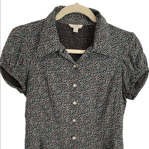 GUESS vintage short sleeved floral button down top womens size small